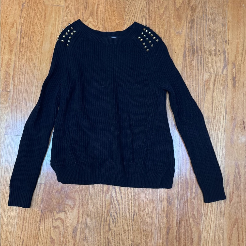 ⭐️Express Black Sweater with Gold Studs